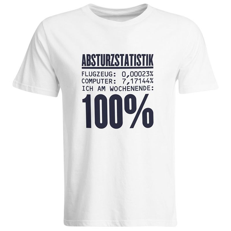 Absturzstatistik T-Shirt (Herren, Rundhals Ausschnitt)