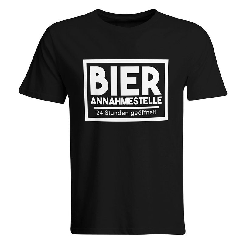 Bierannahmestelle 24 Stunden geöffnet T-Shirt (Herren, Rundhals Ausschnitt)