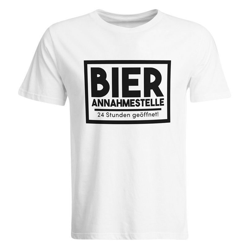 Bierannahmestelle 24 Stunden geöffnet T-Shirt (Herren, Rundhals Ausschnitt)
