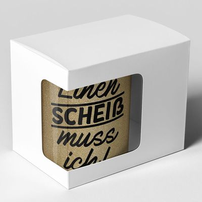 Einen Scheiss muss ich Tasse mit Glitzereffekt (Glitzertasse)