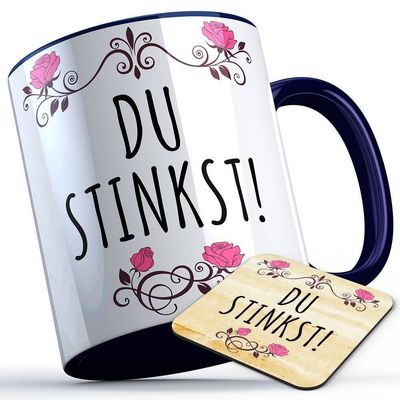 Du stinkst Tasse inkl. passendem Untersetzer lustige Sprüchetasse (5 Varianten) Du stinkst Tasse inkl. passendem Untersetzer lustige Sprüchetasse (5 Varianten)