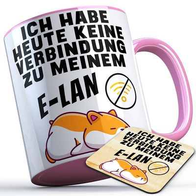Ich habe heute keine Verbindung zu meinem E-LAN Tasse inkl. passendem Untersetzer lustige Sprüchetasse mit Hamster (5 Varianten) Ich habe heute keine Verbindung zu meinem E-LAN Tasse inkl. passendem Untersetzer lustige Sprüchetasse mit Hamster (5 Varianten)