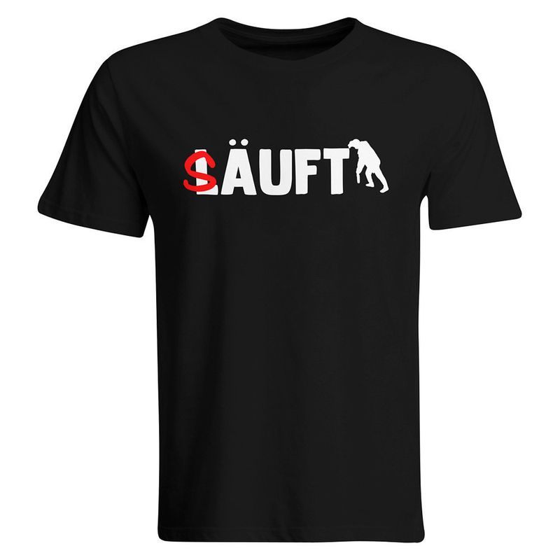 Säuft T-Shirt (Herren, Rundhals Ausschnitt) Säuft T-Shirt (Herren, Rundhals Ausschnitt)