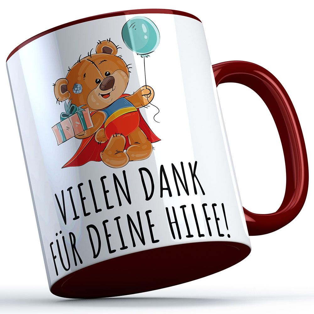 Vielen Dank für deine Hilfe Tasse (Bär mit Ballon) süße Sprüchetasse (5 Varianten)