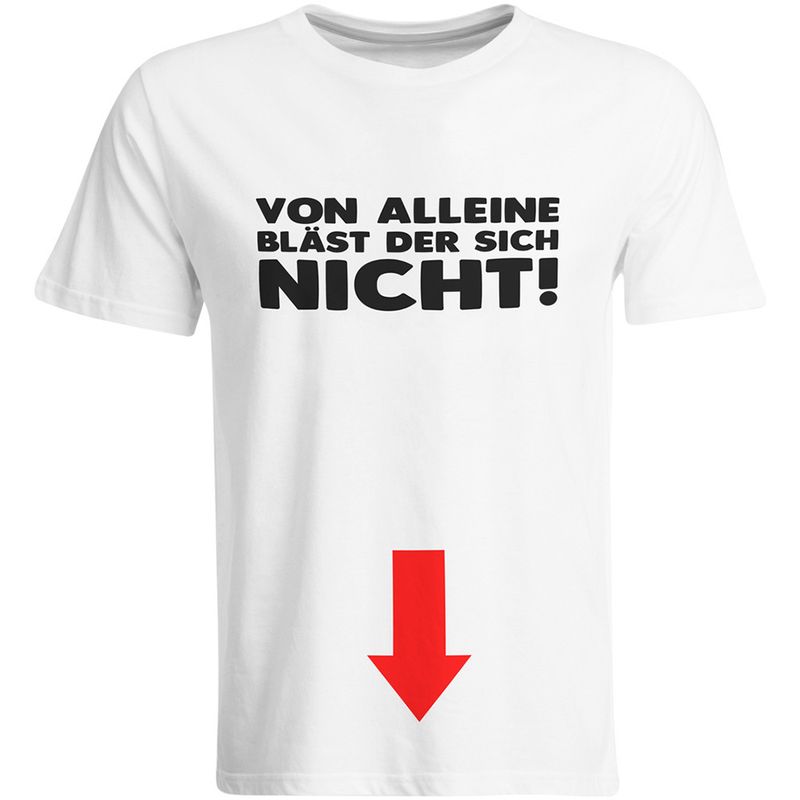 Von alleine bläst der sich nicht T-Shirt (Herren, Rundhals Ausschnitt)
