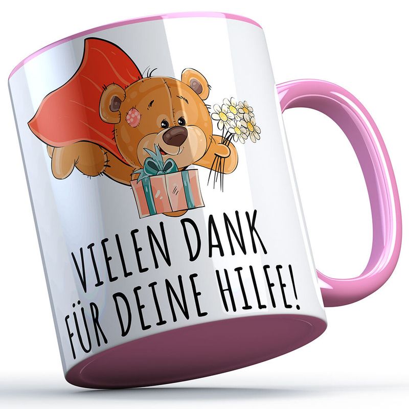 Vielen Dank für deine Hilfe Tasse (fliegender Bär) süße Sprüchetasse (5 Varianten)