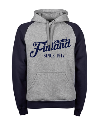 "Suomi Finland - since 1917" Two Tone Hoodie