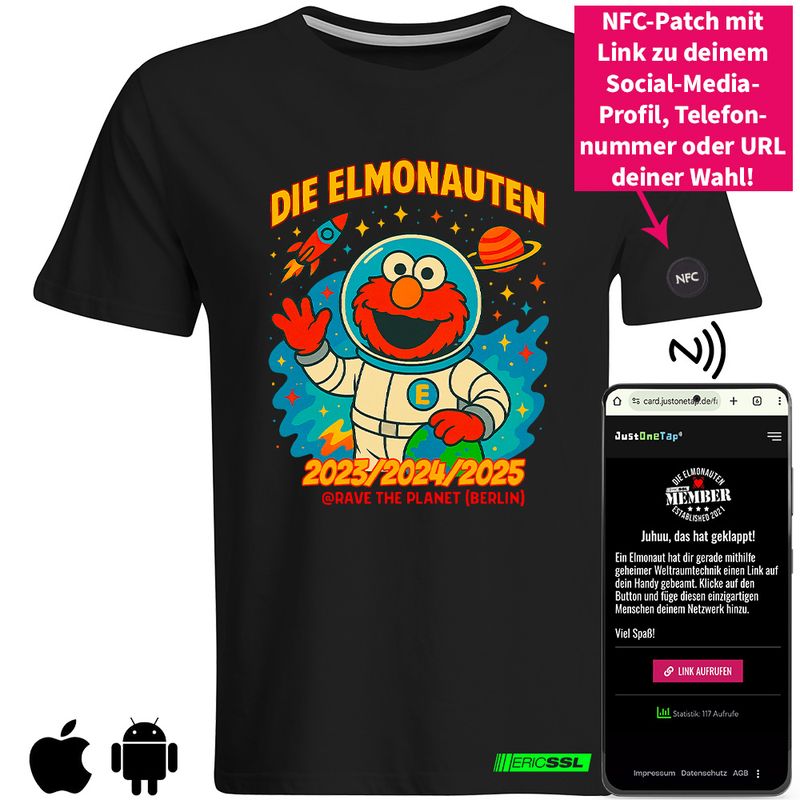 "3 Jahre - Die Elmonauten @ RTP" SmartConnect T-Shirt mit NFC-Funktion (Men)