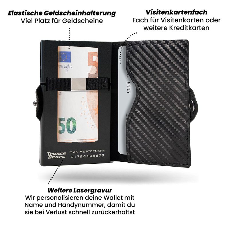 Trance Bears Wallet mit Gravur und Personalisierung