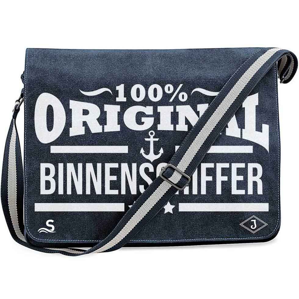 "100% original Binnenschiffer" Premium Vintage Messengertasche