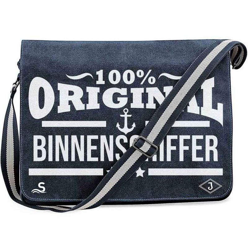 "100% original Binnenschiffer" Premium Vintage Messengertasche