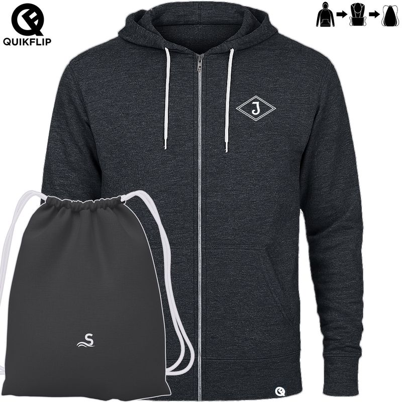 Reederei Jaegers Zip-Hoodie, verwandelbar in Festival-Bag (Unisex) | by Quikflip©
