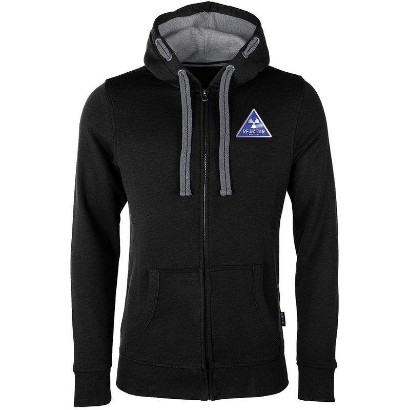 REAKTOR Luxury Zip-Hoodie | Blue-Logo vorne klein, hinten groß (Unisex)