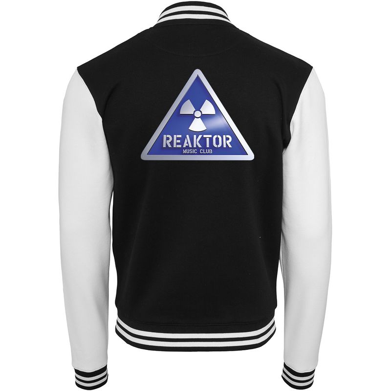 REAKTOR Sweat-College-Jacket | Blue-Logo vorne klein, hinten groß (Unisex)
