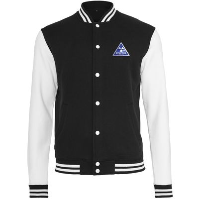 REAKTOR Sweat-College-Jacket | Blue-Logo vorne klein, hinten groß (Unisex)