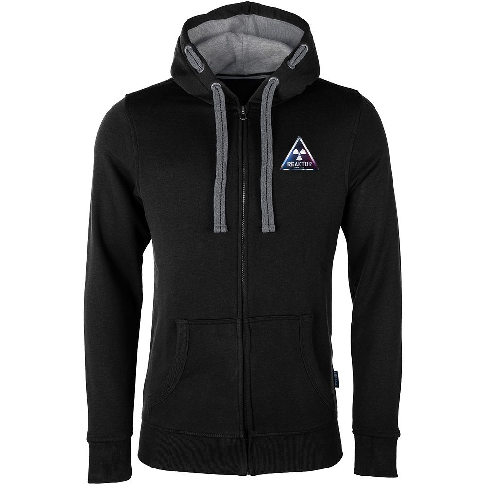 REAKTOR Luxury Zip-Hoodie | Chromelook-Logo vorne klein, hinten groß (Unisex)