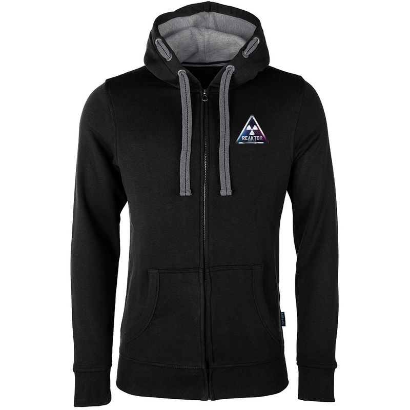 REAKTOR Luxury Zip-Hoodie | Chromelook-Logo vorne klein, hinten groß (Unisex)