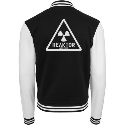 REAKTOR Sweat-College-Jacket | Retro-Logo vorne klein, hinten groß (Unisex)