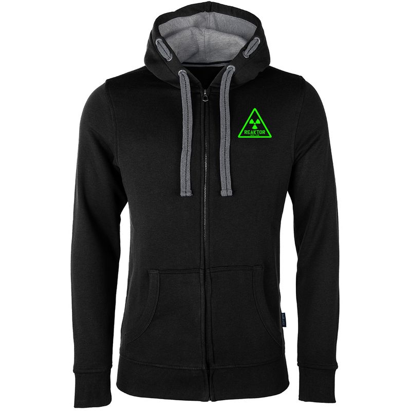 REAKTOR Luxury Zip-Hoodie | Retro-Logo vorne klein, hinten groß (Unisex)
