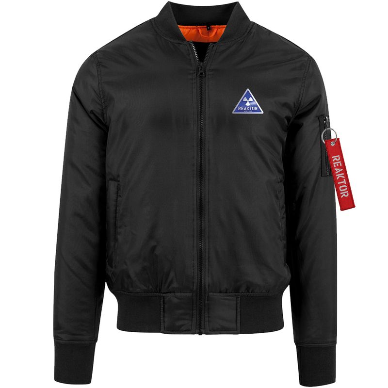 REAKTOR Premium-Pilotenjacke | Blue-Logo vorne klein, hinten groß (Unisex)