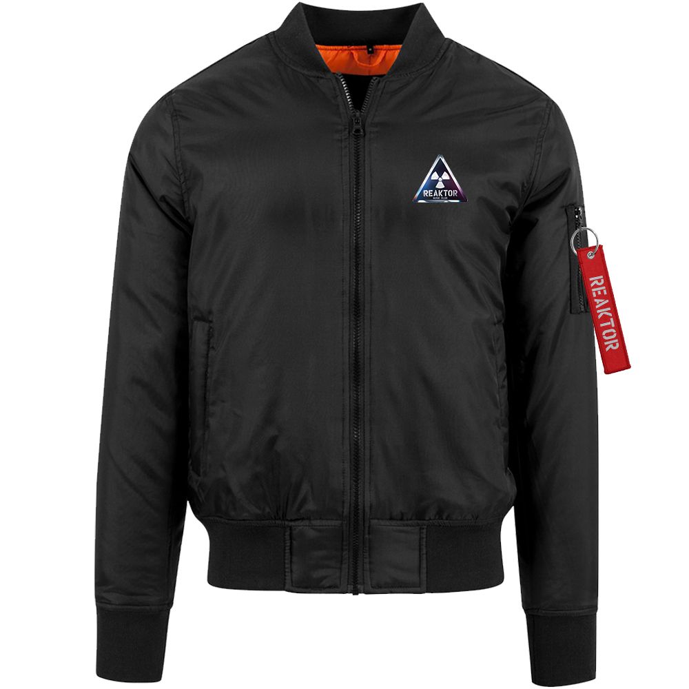 REAKTOR Premium-Pilotenjacke | Chromelook-Logo vorne klein, hinten groß (Unisex)