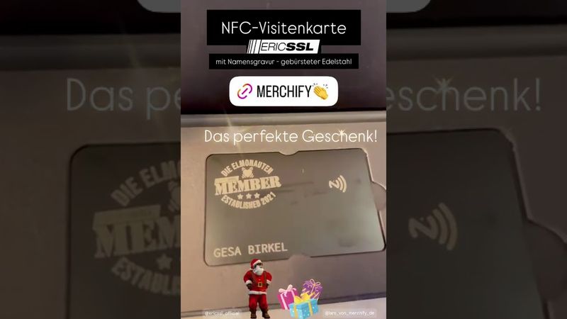 Gravierte NFC-Visitenkarte aus Edelstahl inkl. Online-Zugang zum Verwalten deiner Kontaktdaten und Links (Elmonauten-Edition) Gravierte NFC-Visitenkarte aus Edelstahl inkl. Online-Zugang zum Verwalten deiner Kontaktdaten und Links (Elmonauten-Edition)