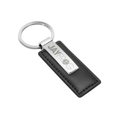 Lasergravierter Jay Frog Schlüsselanhänger aus Metall und Kunstleder in Geschenkverpackung