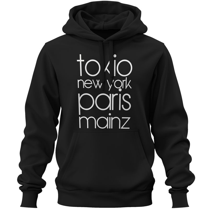 "Tokio, New York, Paris, Mainz" Premium-Hoodie (Unisex)