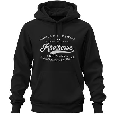 "Weck, Worscht & Woi - Rhoihesse!" Premium-Hoodie (Unisex)