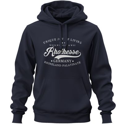 "Weck, Worscht & Woi - Rhoihesse!" Premium-Hoodie (Unisex)