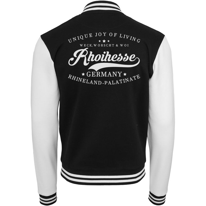 "Weck, Worscht & Woi - Rhoihesse!" College-Jacke (Unisex)