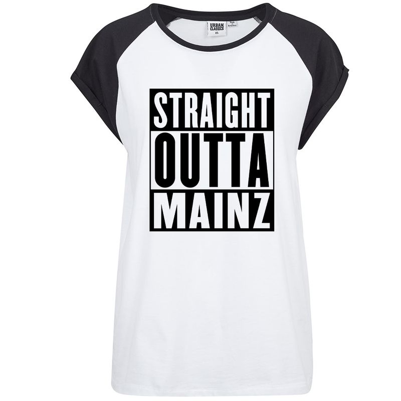 "Straight outta Mainz" Contrast T-Shirt by Urban Classics (Damen)