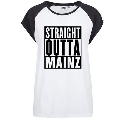 "Straight outta Mainz" Contrast T-Shirt by Urban Classics (Damen)