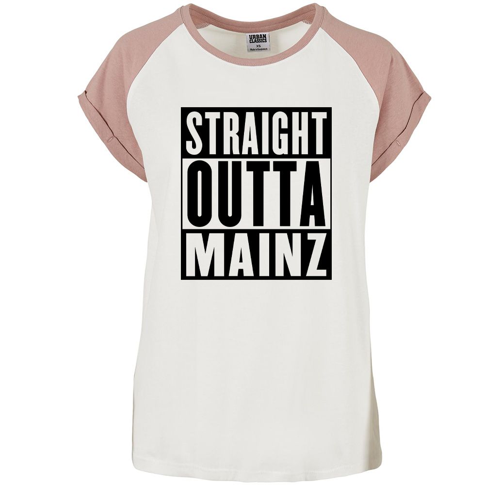 "Straight outta Mainz" Contrast T-Shirt by Urban Classics (Damen)
