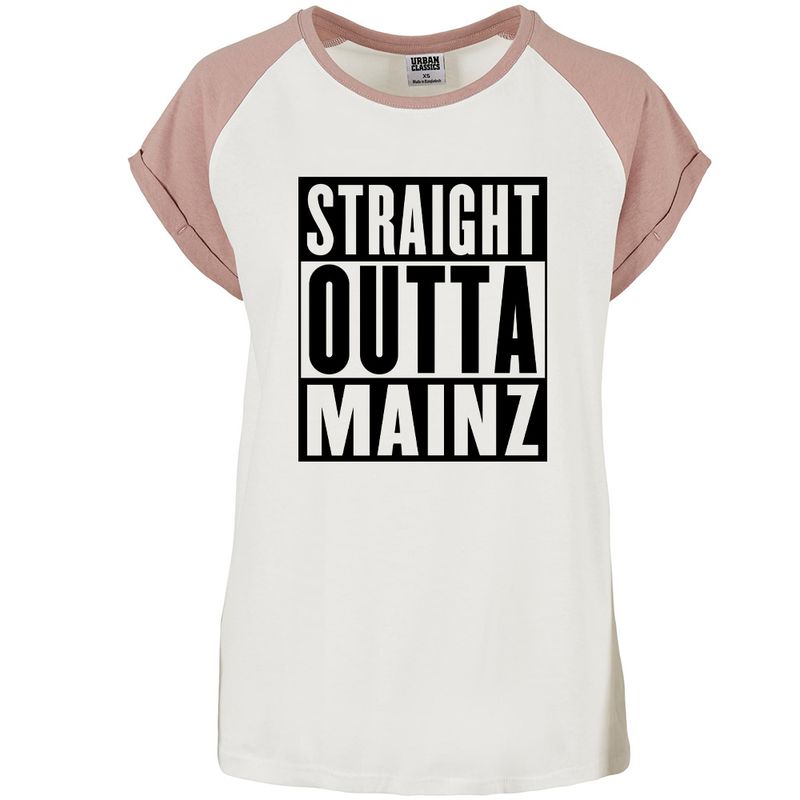 "Straight outta Mainz" Contrast T-Shirt by Urban Classics (Damen)