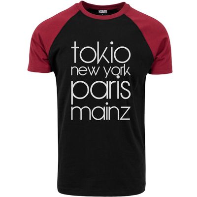 "Tokio, New York, Paris, Mainz" Contrast T-Shirt by Urban Classics (Herren)