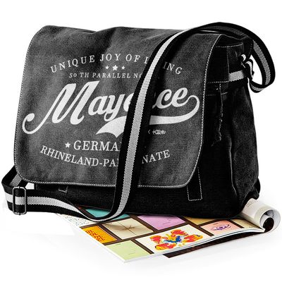 "50 th parallel North - Mayence" Premium Vintage Messengertasche für alle Mainzer