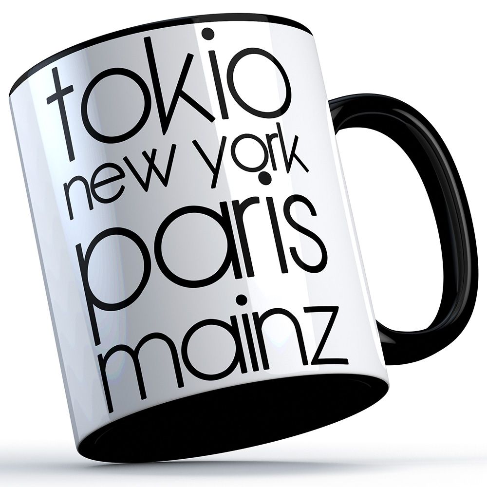 "Tokio, New York, Paris, Mainz" Keramiktasse