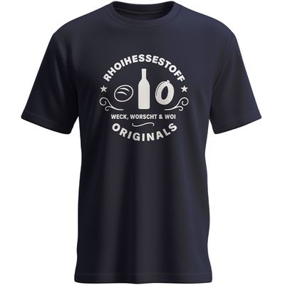 "Rhoihessestoff - Weck, Worscht & Woi" T-Shirt (Herren)