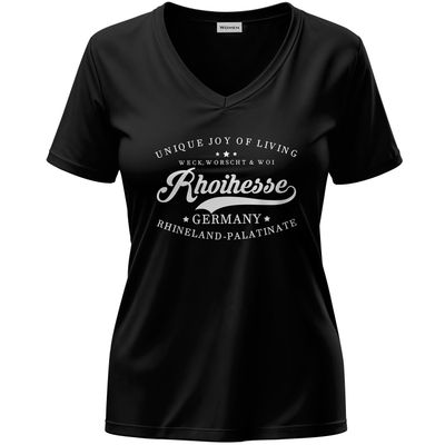 "Weck, Worscht & Woi - Rhoihesse!" T-Shirt (Damen)
