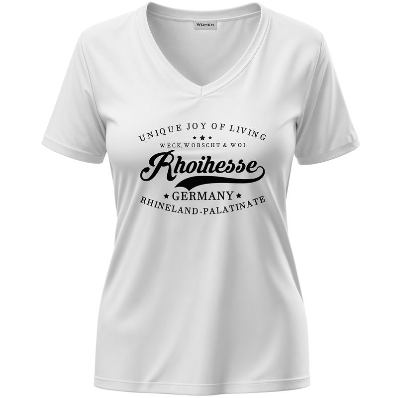 "Weck, Worscht & Woi - Rhoihesse!" T-Shirt (Damen)