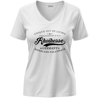 "Weck, Worscht & Woi - Rhoihesse!" T-Shirt (Damen)