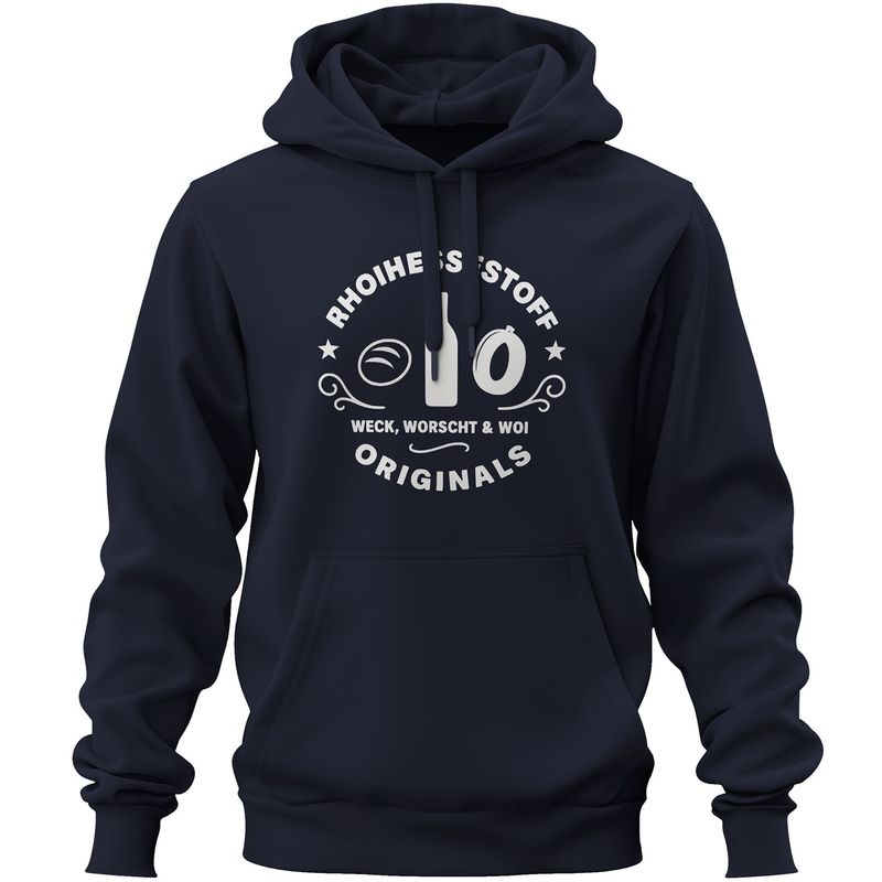 "Rhoihessestoff - Weck, Worscht & Woi" Premium Hoodie (Unisex)