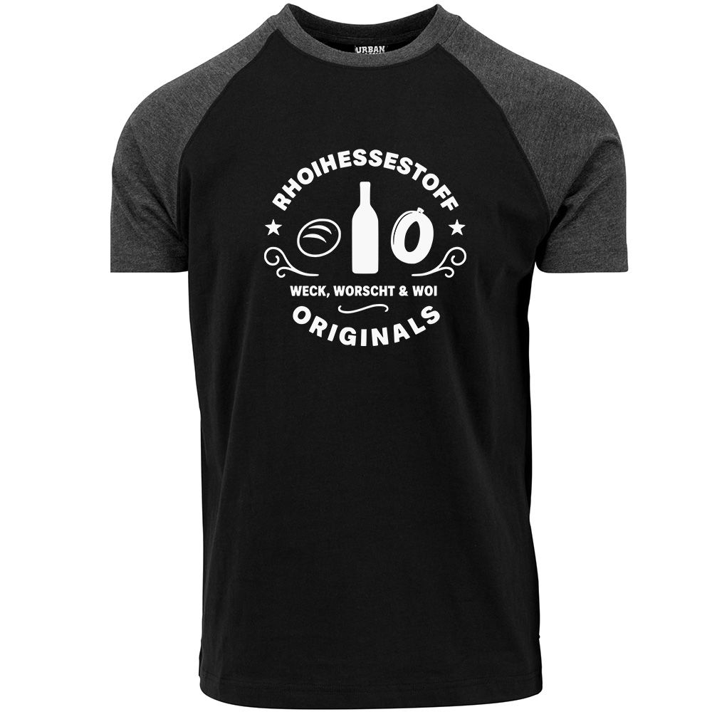 "Rhoihessestoff - Weck, Worscht & Woi" Contrast T-Shirt by Urban Classics (Herren)