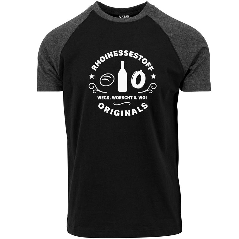 "Rhoihessestoff - Weck, Worscht & Woi" Contrast T-Shirt by Urban Classics (Herren)