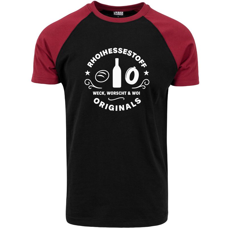 "Rhoihessestoff - Weck, Worscht & Woi" Contrast T-Shirt by Urban Classics (Herren)