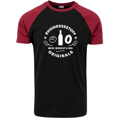 "Rhoihessestoff - Weck, Worscht & Woi" Contrast T-Shirt by Urban Classics (Herren)