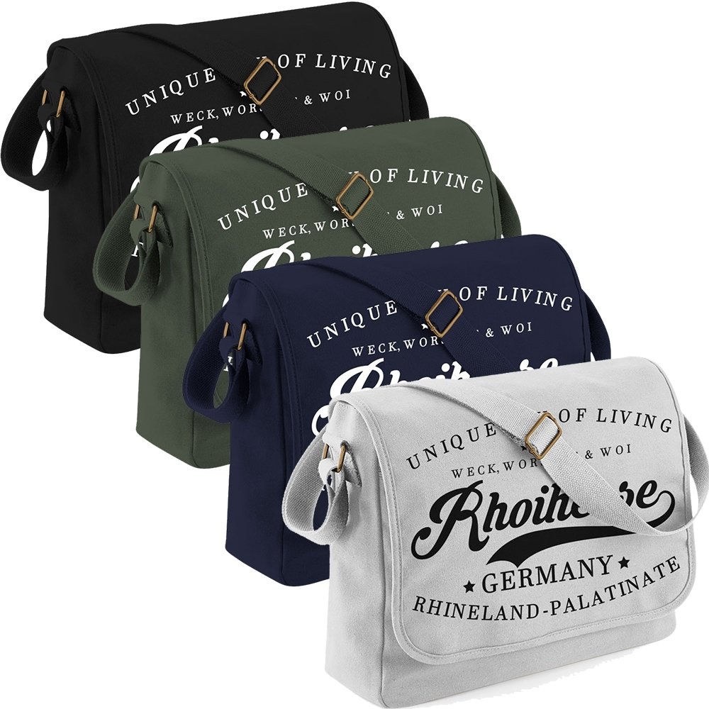 "Weck, Worscht & Woi! Rhoihesse" Canvas Messenger Bag 11214
