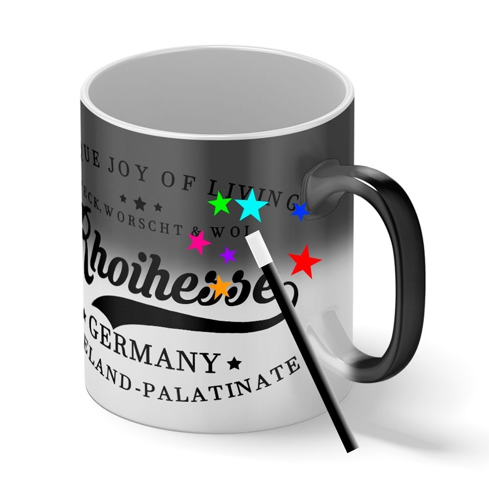 Magische Tasse "Weck, Worscht & Woi - Rhoihesse!" M1-RHL 11221