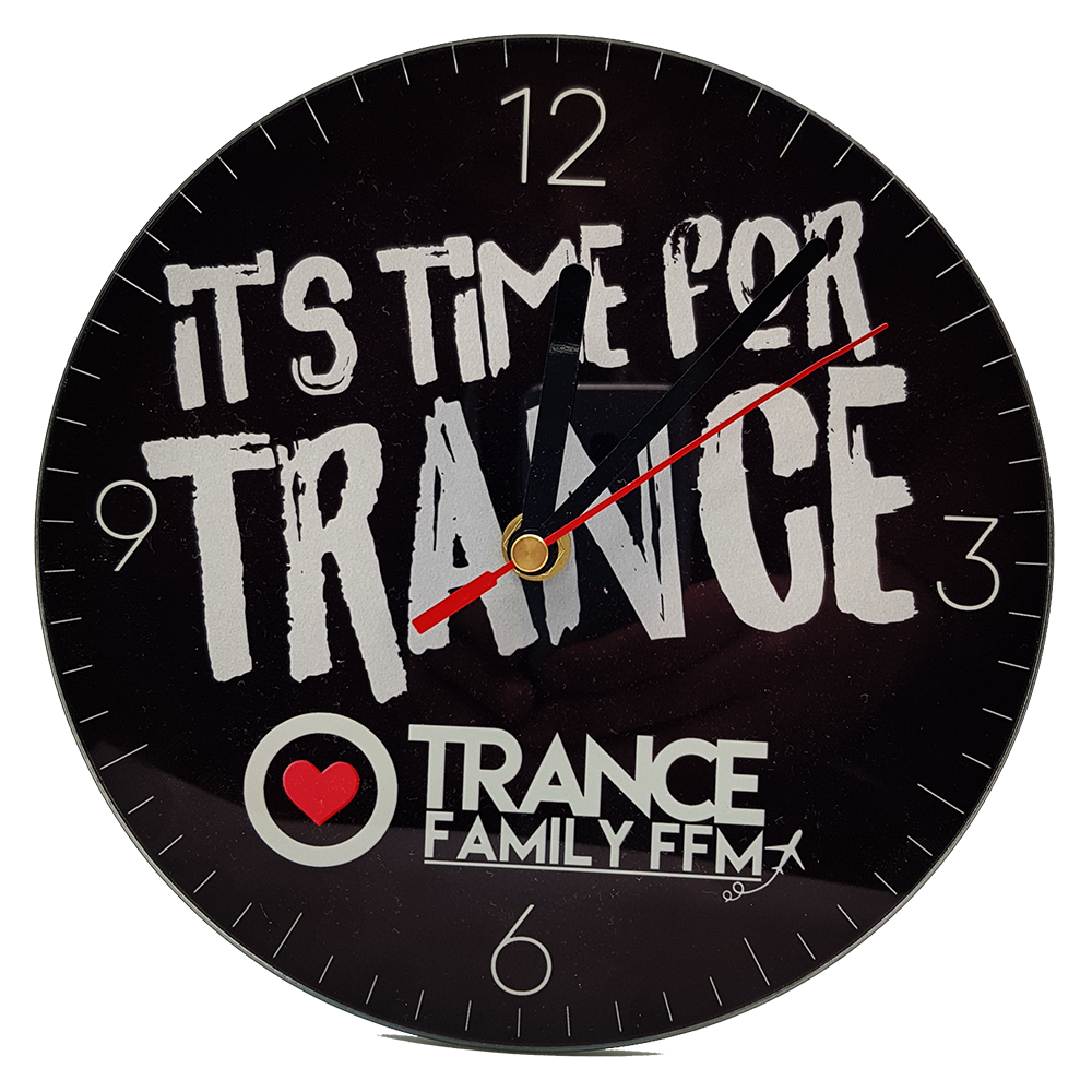 Trancefamily FFM Wanduhr aus Glas Trancefamily FFM Wanduhr aus Glas